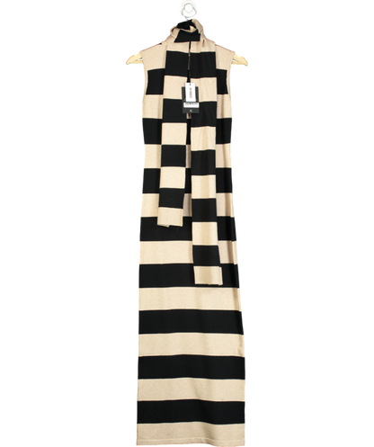 4th & Reckless Beige Striped Knitted Maxi Dress With Scarf UK 6