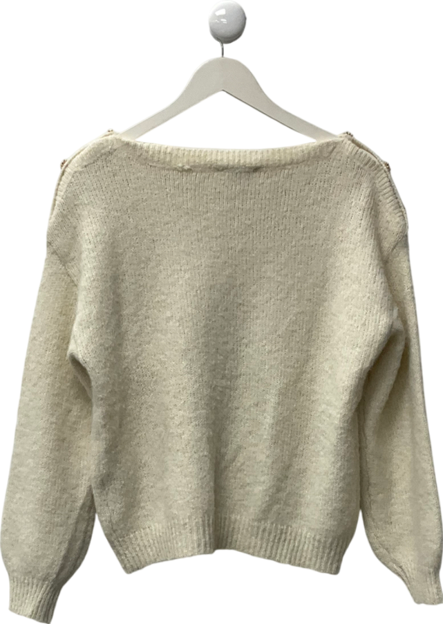 Milleniun Jewelled Cream Knitted Jumper One Size