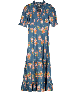 ST. CLAIR Blue Floral Midi Dress UK 10