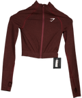 gymshark Red Burgundy Seamless Zip Jacket UK XS