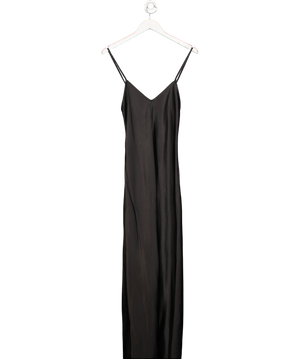 Serena Bute Grey Satin Maxi  Slip Dress Charcoal UK 8