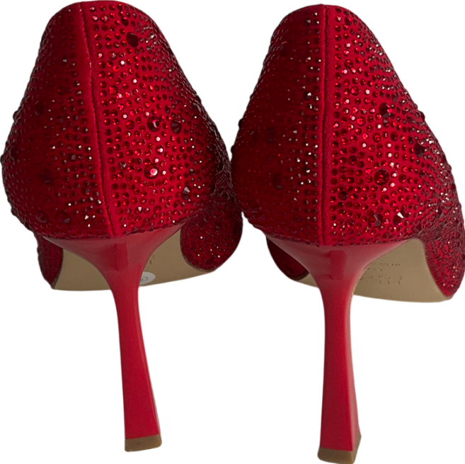 New Look Red Diamonte Pointed Heels UK 8 EU 41 👠