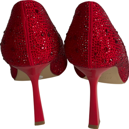 New Look Red Diamonte Pointed Heels UK 8 EU 41 👠