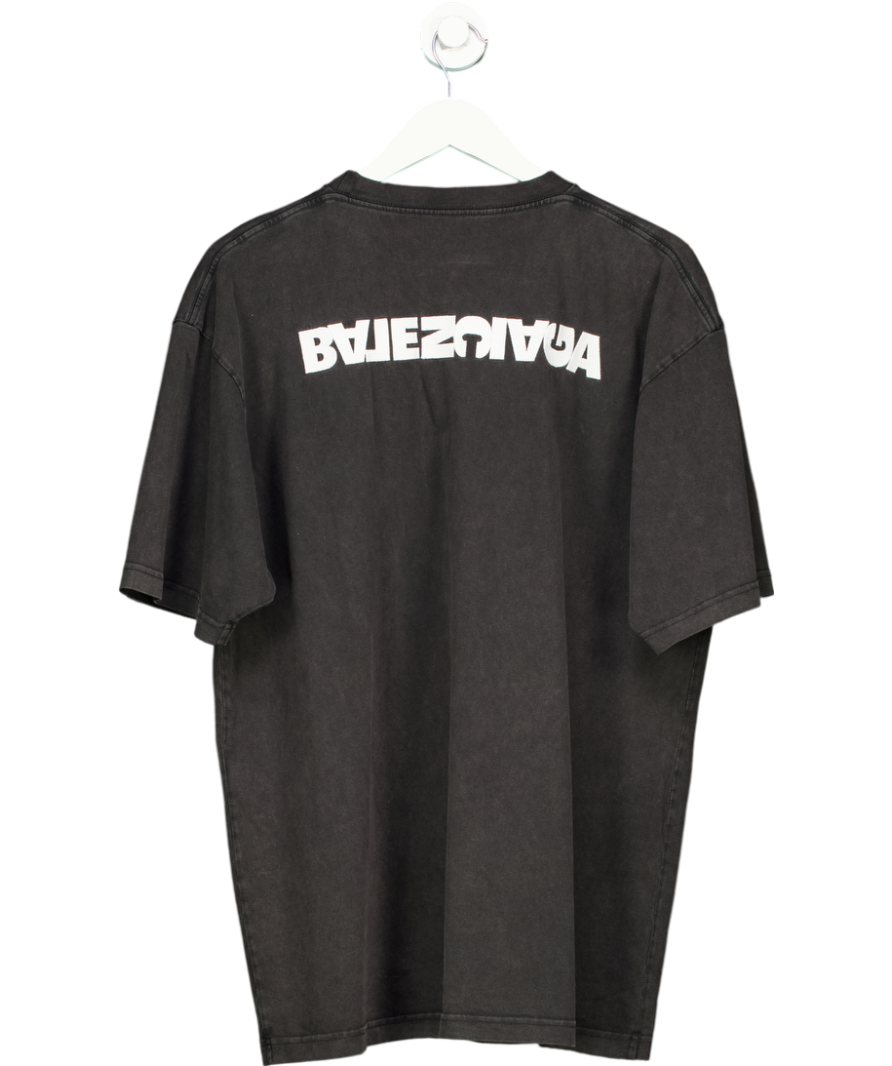 Balenciaga Black Oversized Turning Logo T-shirt UK S