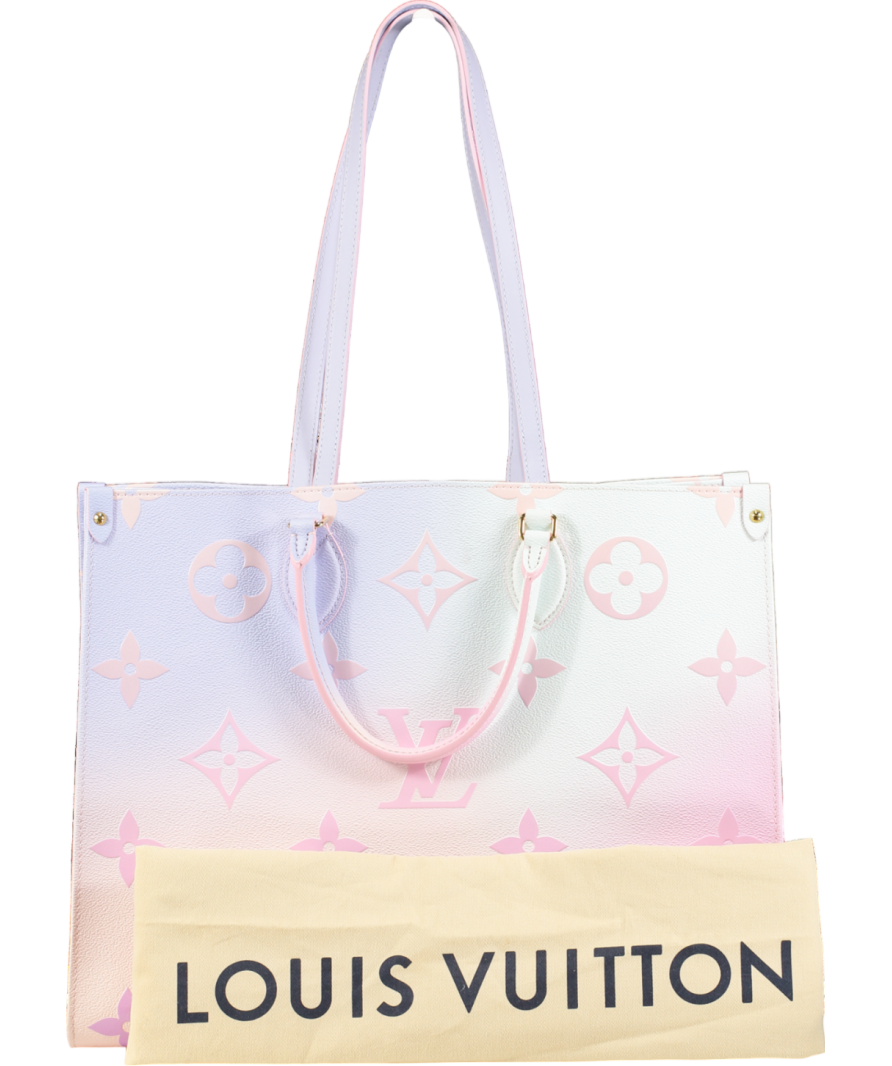 Louis Vuitton Ltd.Edition Onthego GM Sunrise Pastel Large Tote Bag with Shoulder Straps.