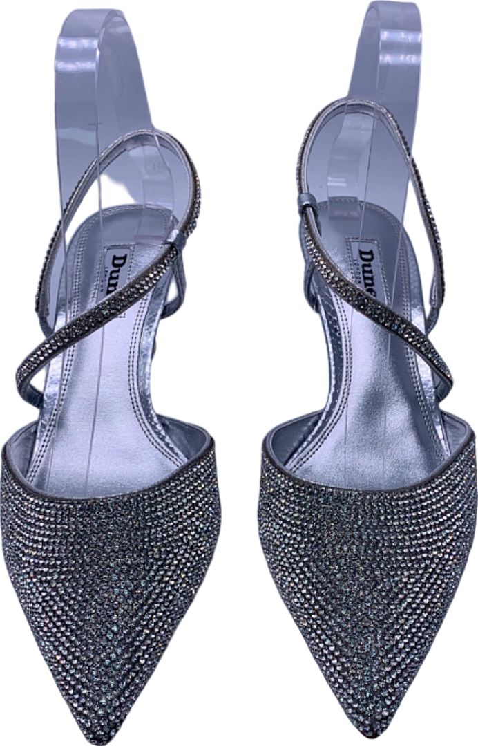 Dune Silver Competizione Pointed Heels EU 38 UK 5