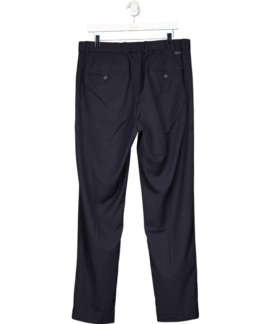 MANGO Blue Pleated Slim Fit Trousers W34