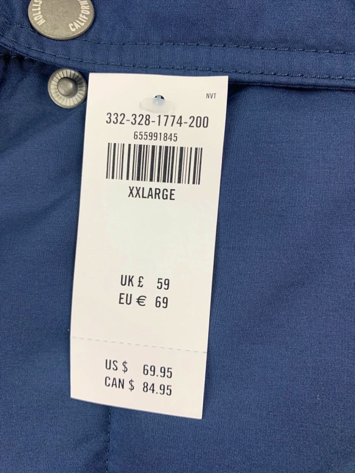 Hollister Navy Ultimate Puffer Collection Vest XXL