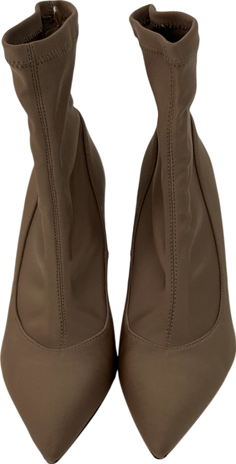 ZARA Brown Stiletto Sock Boots UK 4 EU 37 👠