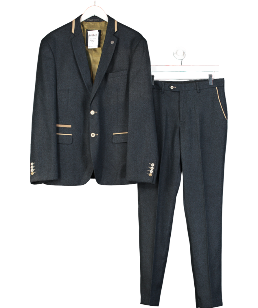 Marc Darcy Blue Dion Three Piece Suit UK 44" CHEST