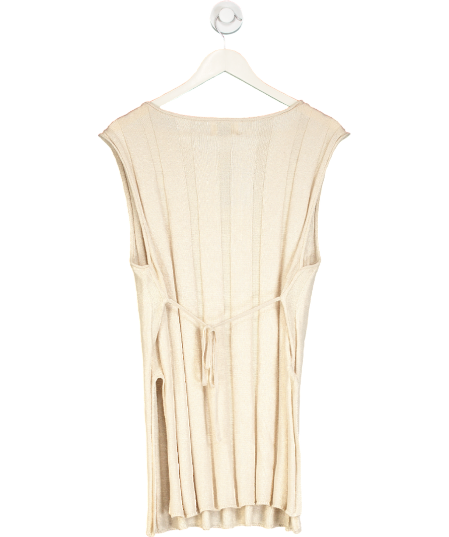 DISSH Beige Cotton & Linen Blend Sleeveless Top UK M