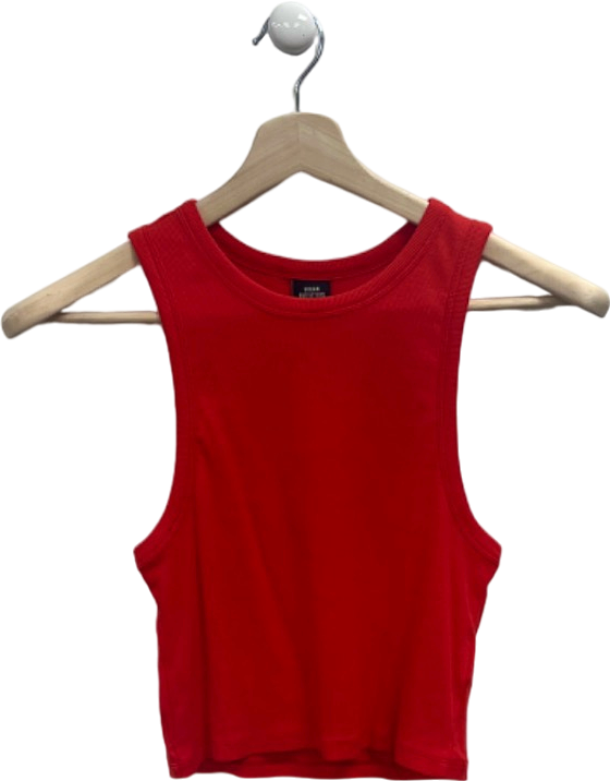 Urban Outfitters Red Ribbed Tank Top UK M