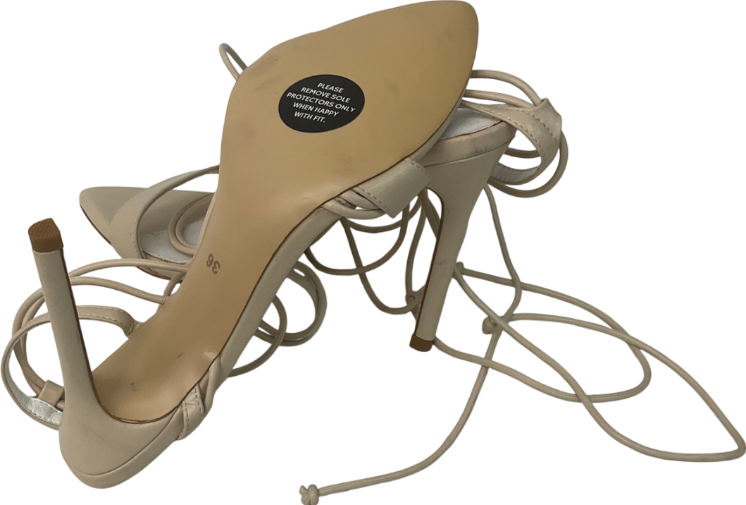 Mistress Rocks Nude Beige Strappy Sandals UK 3 EU 36 👠