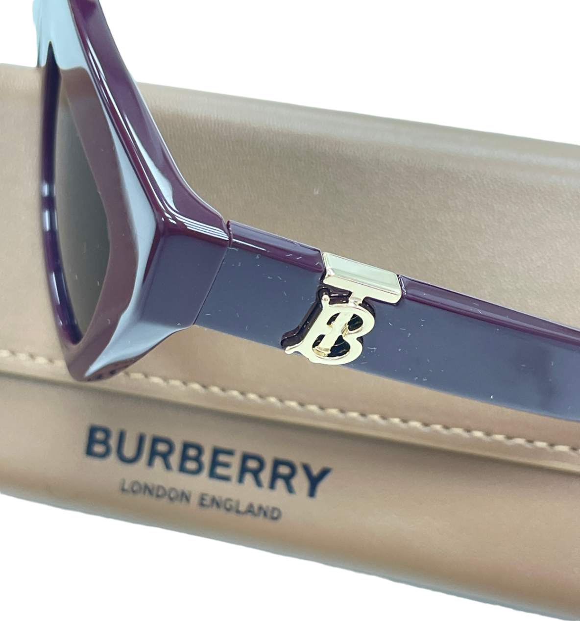 Burberry Be4405 Cat Eye-frame Acetate Logo arm Sunglasses In Case & Box