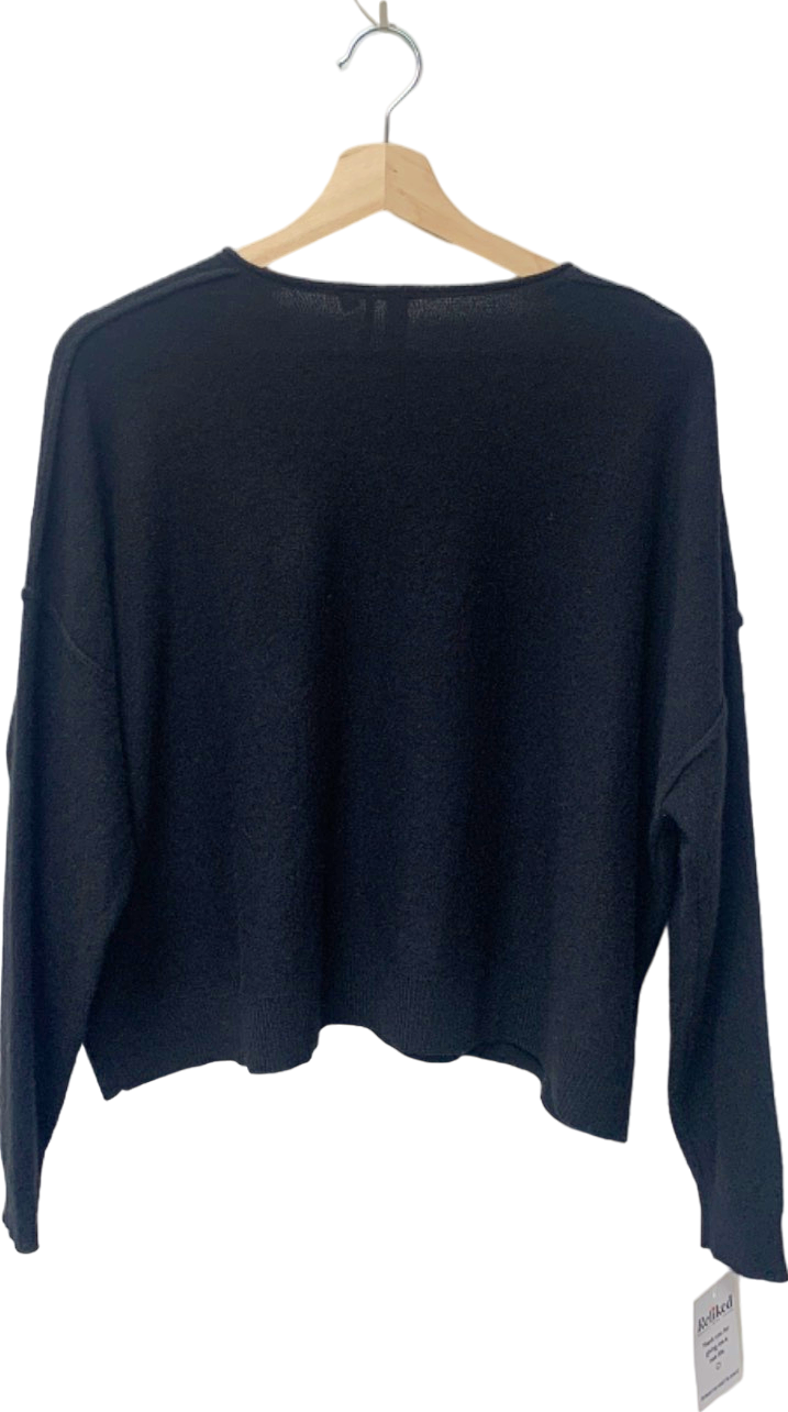 Anthropologie Pilcro Black Cashmere V-neck Sweater M