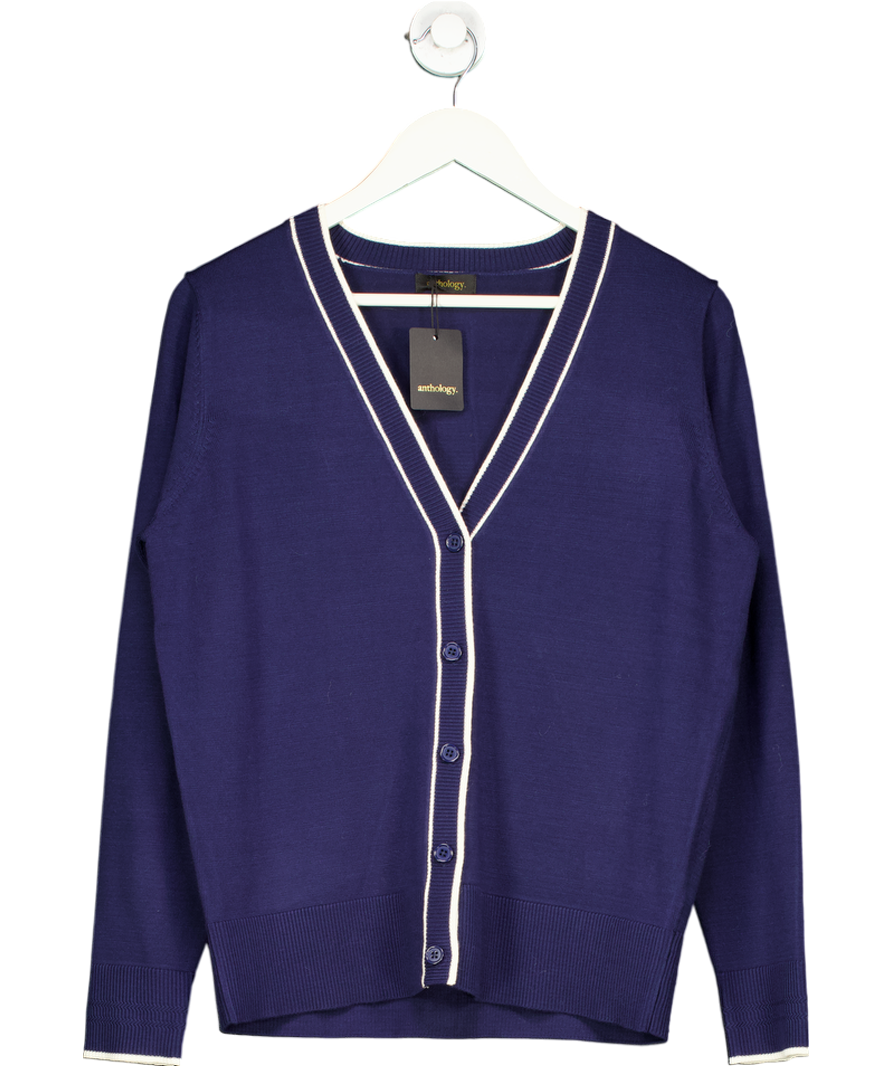 Blue Anthology Navy Contrast Trim Cardigan UK 12