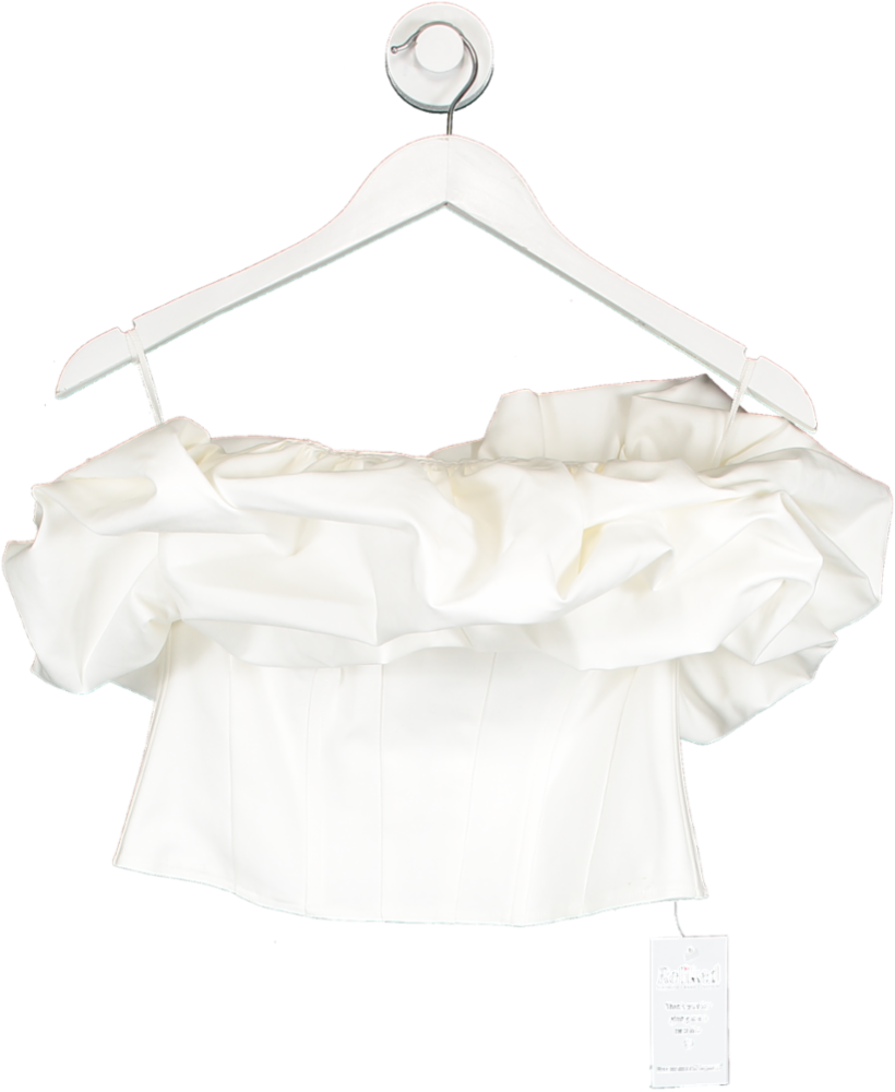 & Other Stories White Ruffled Corset Top UK 8