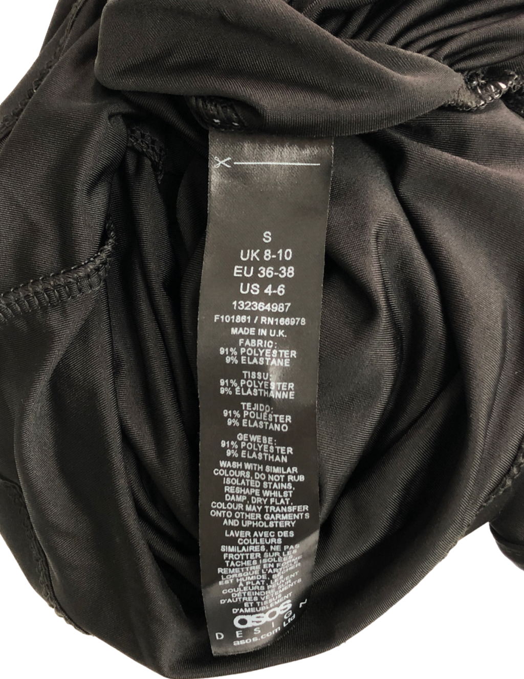 ASOS Black Kaiia Slinky Off Shoulder Top UK S