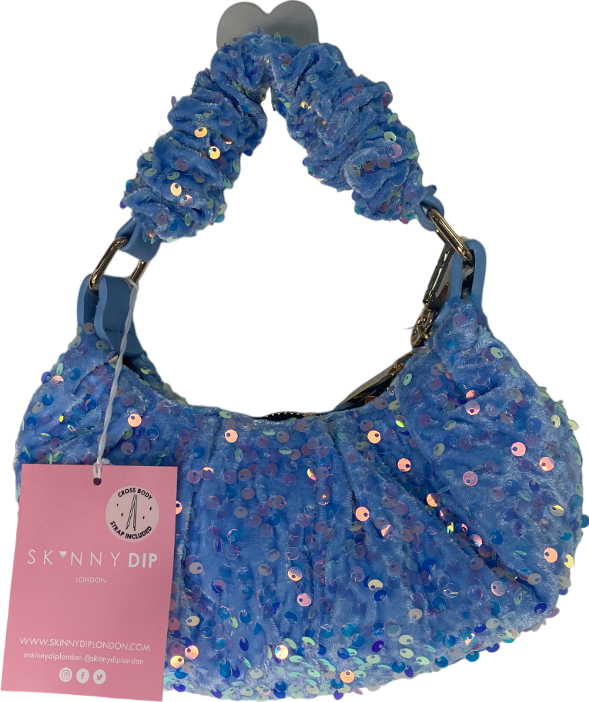 Skinnydip Blue Chloe Velvet Sequin Mini Bag One Size