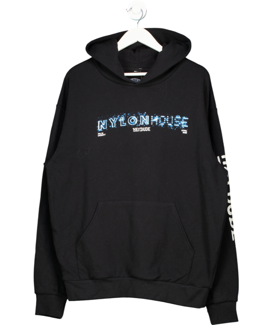 Hey dude Nylon House Black Hoodie UK L