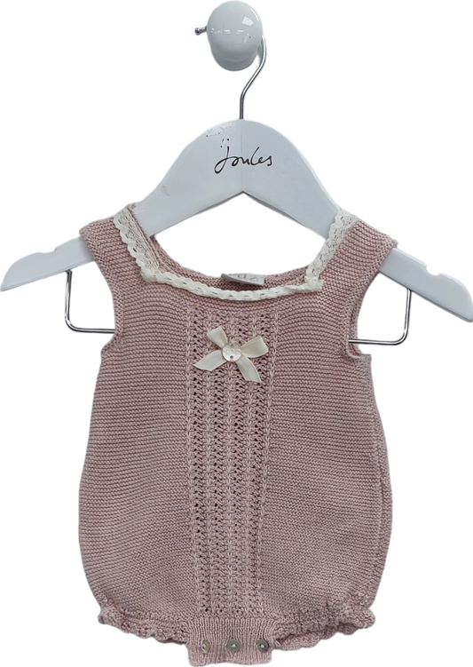 Paz Roderiguez Pink Knitted Romper 0-3 Months