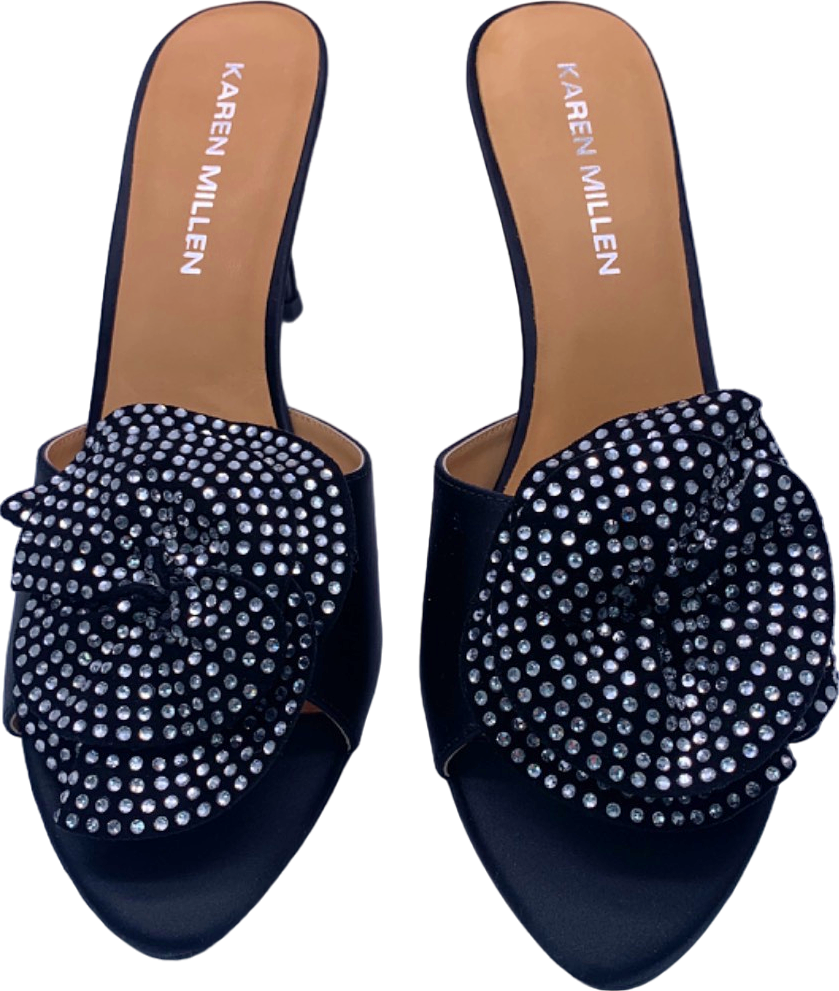 Karen Millen Black Embellished Mules UK 6