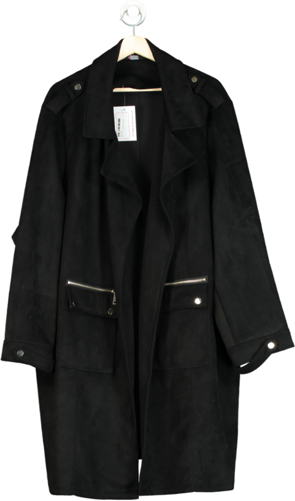 Yours Black Longline Coat UK 30-32