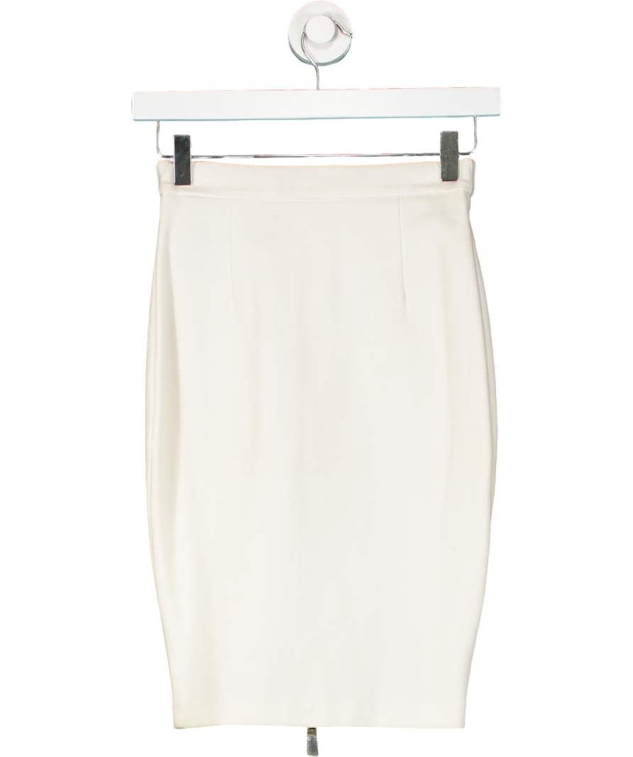 Pinko Zip Mid Length White Skirt UK M