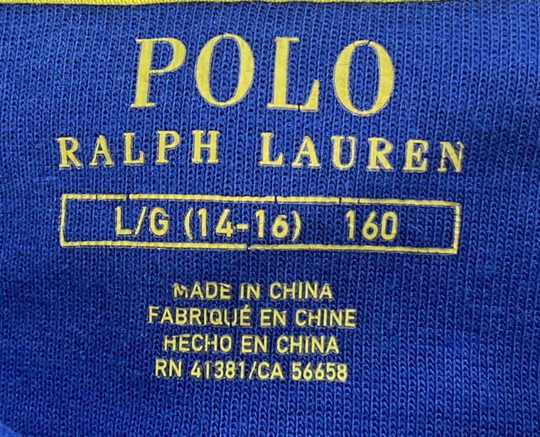 Polo Ralph Lauren Blue Logo Fleece Hoodie UK L