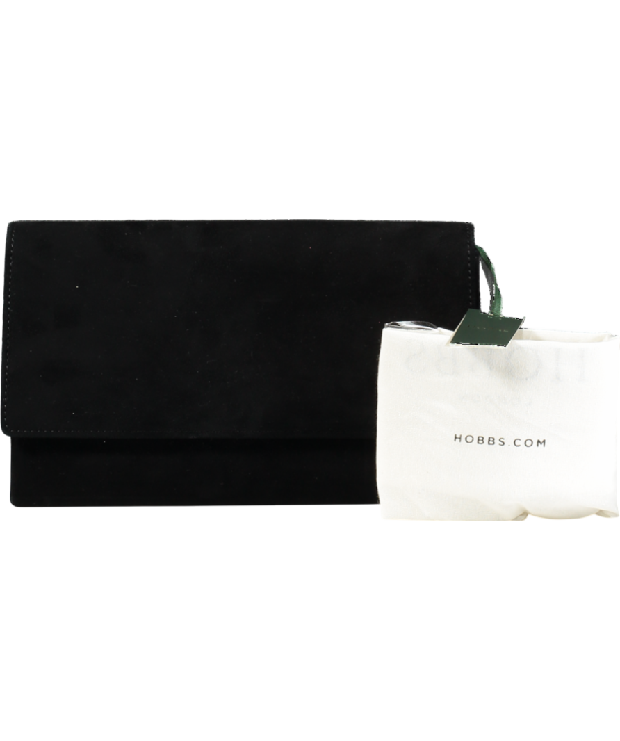 Hobbs Black Renata Suede Clutch Bag