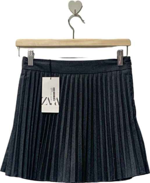 Zara Charcoal Pleated Mini Skirt XS