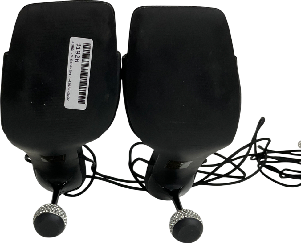 Karen Millen Black Crystal Ball Strappy Heel UK 6 EU 39 👠