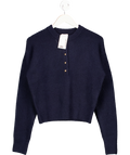 H&M Navy Blue Button-top Jumper UK XS