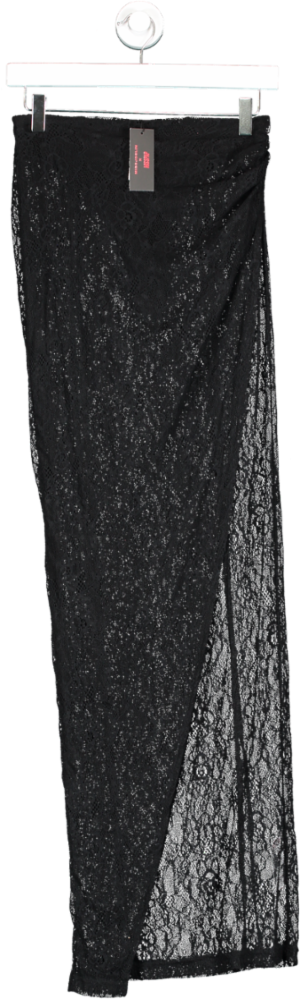 Misspap Black High Waist Lace Maxi Skirt UK 8
