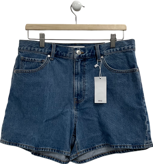 MANGO Blue Zoe High Waist Shorts UK 14