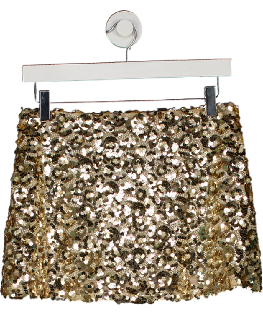 White Fox Metallic Stepping Out In Style Sequin Mini Skirt UK S
