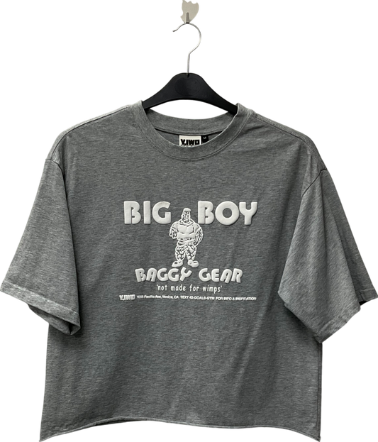 Y.IWD Grey Big Boy Club Cropped Tee UK M