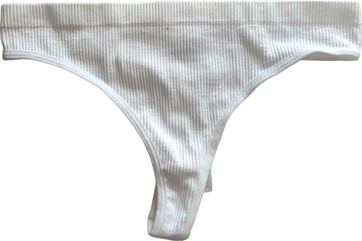 Urban Outfitters White Out From Under Ribbed Thong UK M