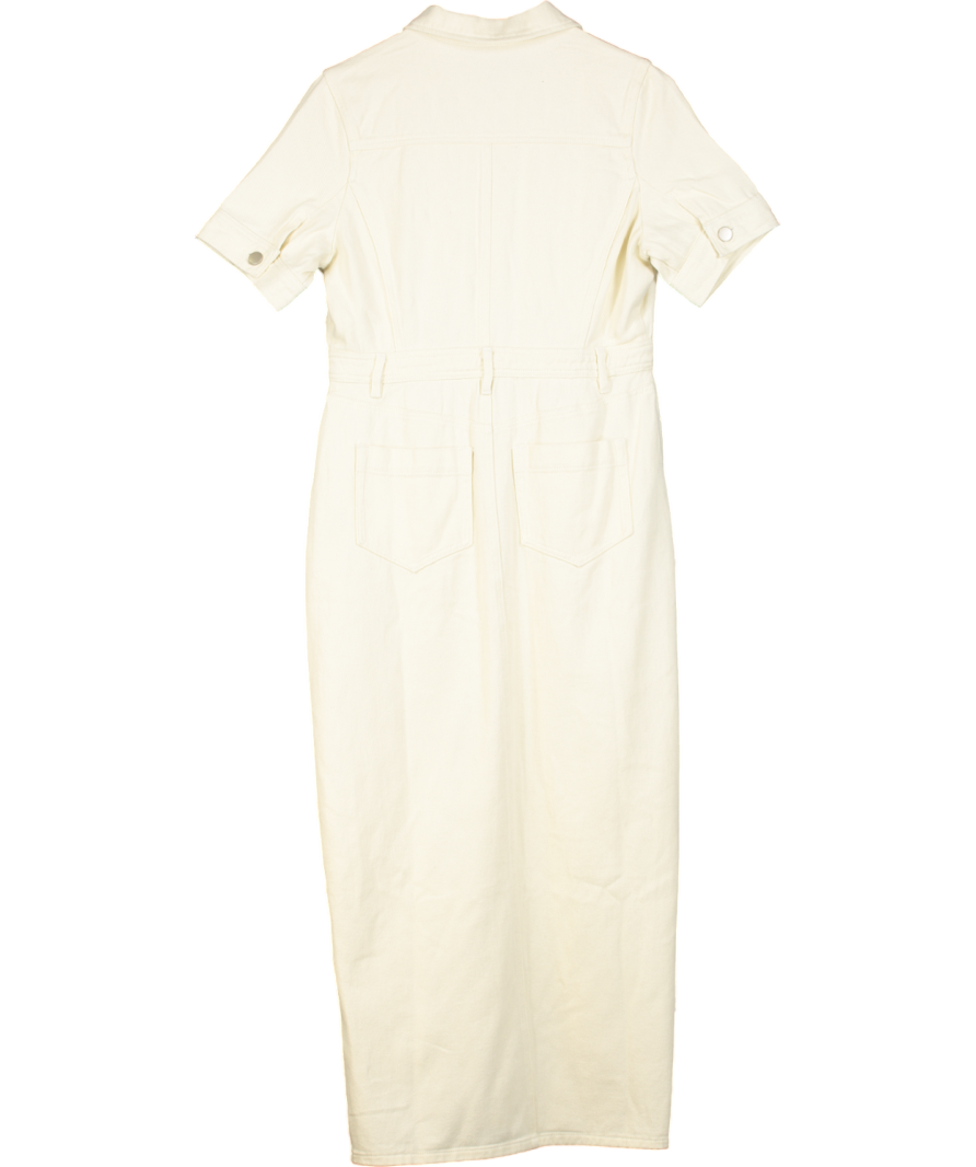 Karen Millen Cream Denim Maxi Shirt Dress UK 10