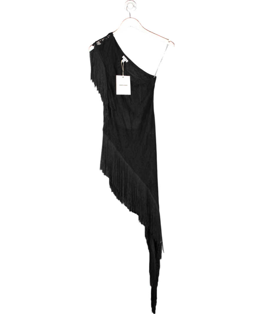 Jaded London Black Vivienne Lace Fringe Poncho Dress UK 6