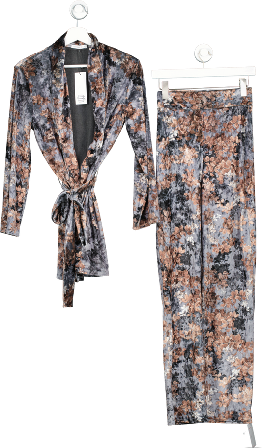 Sundarbay Grey Lux Devoure Multi Co-ord Jacket And Trouser Set UK 8