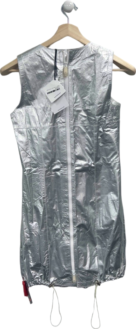 Paco Rabanne Silver Foil Sleeveless Tunic Dress UK 8