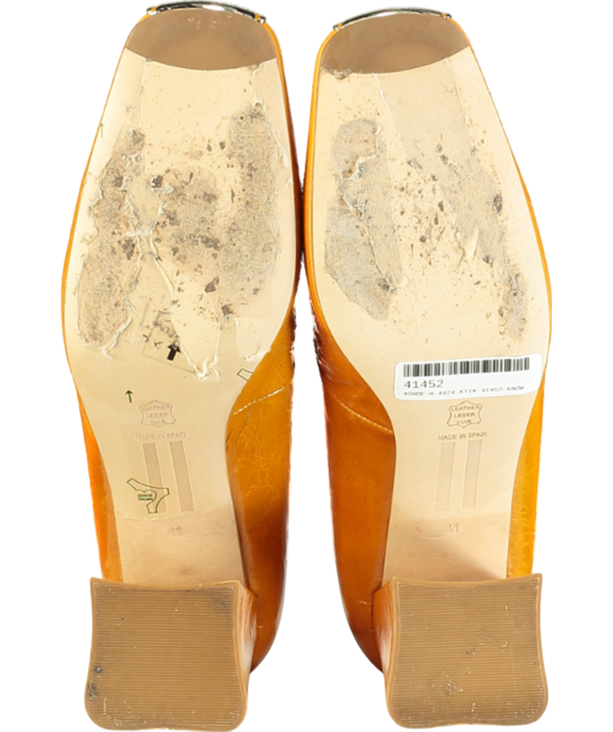 miista Orange Patent Metal Toe Mules UK 8 EU 41 👠