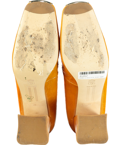 miista Orange Patent Metal Toe Mules UK 8 EU 41 👠