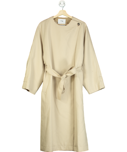 Fabrique Beige Hilda Single Button Collarless Trench UK S