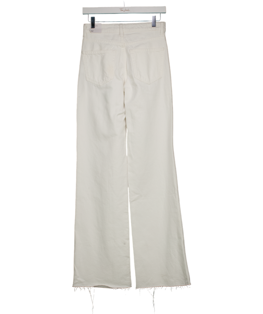 MANGO White Danila Wide Leg High-rise Jeans UK 4