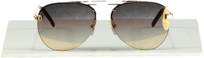 Louis Vuitton Gold Clockwise Aviator Sunglasses