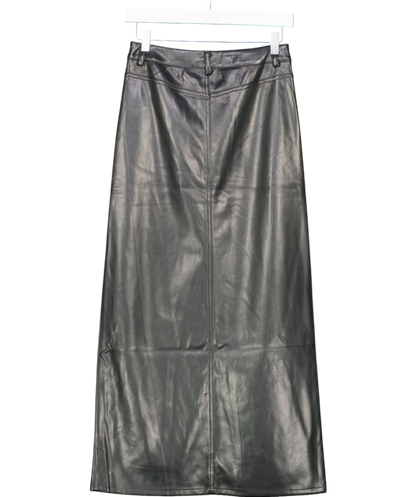 Urban Outfitters Black Split Front Faux Leather Maxi Skirt UK XS