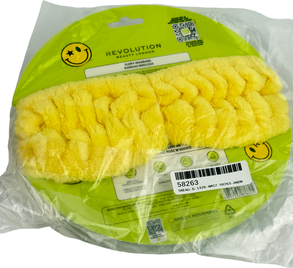 Revolution Yellow S.w.smiley Cloud Wrap Fluffy Skincare Headband