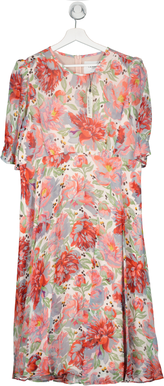 LK Bennett Multicoloured Garland Full Sleeve Floaty Dress Bnwt UK 16